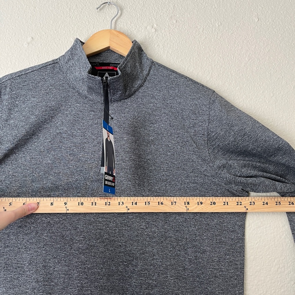 NWT Gerry Long Sleeve 1/4 Zip Shirt Men Large Grey - Picture 8 of 9
